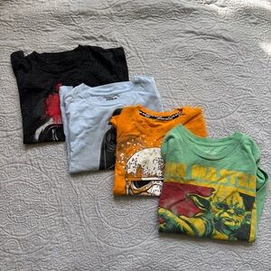 Star Wars Kids Graphic Tee Bundle - Green, Orange, Light Blue, Black